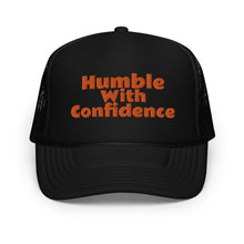 Load image into Gallery viewer, Black &amp; Orange Humble With Confidence Hat