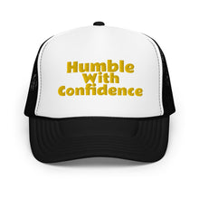 Load image into Gallery viewer, Black &amp; Yellow HwC trucker hat
