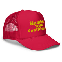 Load image into Gallery viewer, Black &amp; Yellow HwC trucker hat